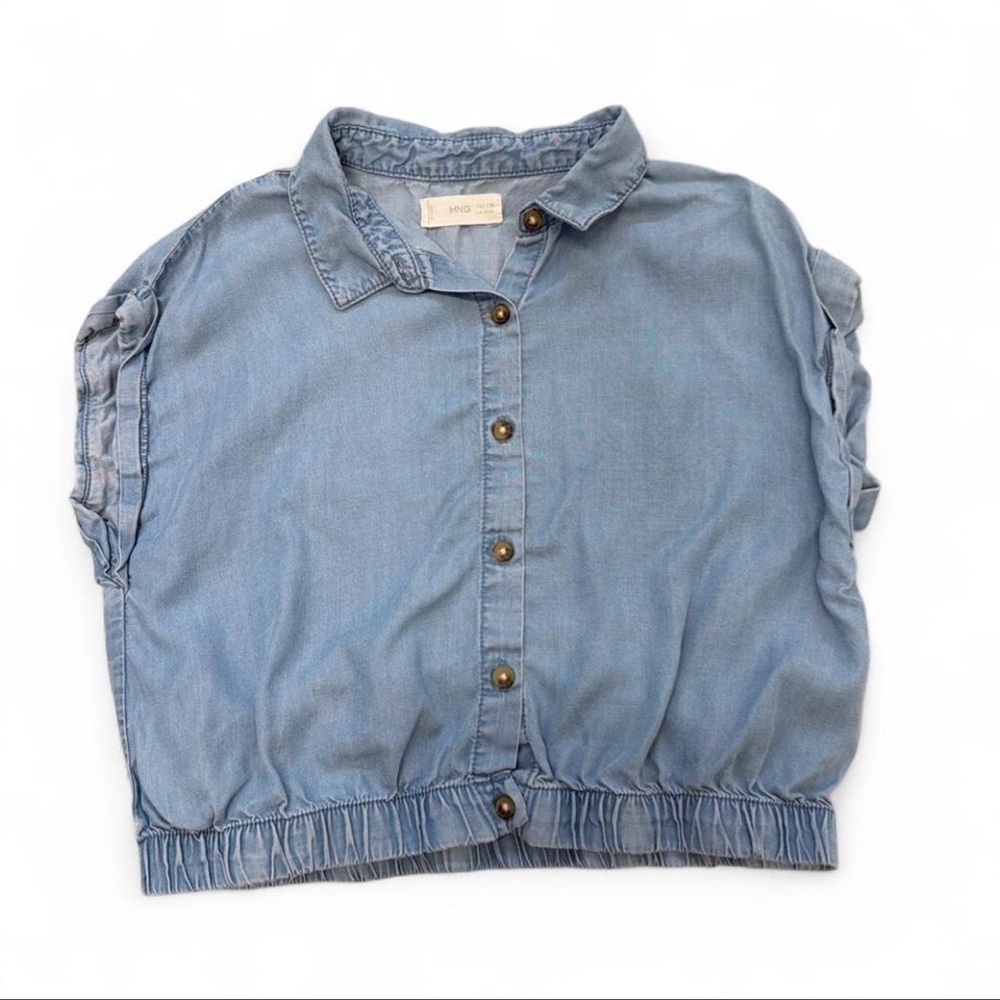 Girls’ Mango Light Blue Button Down Shirt